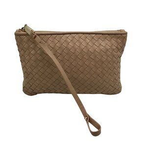 Cole Haan Tan Leather Woven Removable Pouch